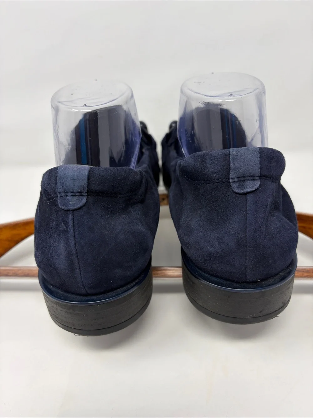 Softwaves Navy Suede Horsebit Loafers Size 8.5 Excellent Condition